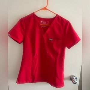 women's Pop Red Slim Catarina™ - One-Pocket Scrub Top - XS / Pop Red